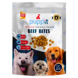 PUPP IT Premium Training Treats Beef Bites, Bocadillos de Entrenamiento para Perros, Harina de Res Natural, 500g