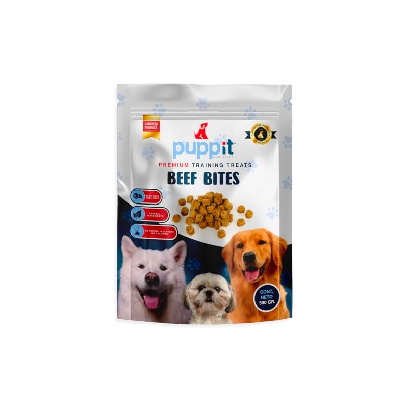 PUPP IT Premium Training Treats Beef Bites, Bocadillos de Entrenamiento