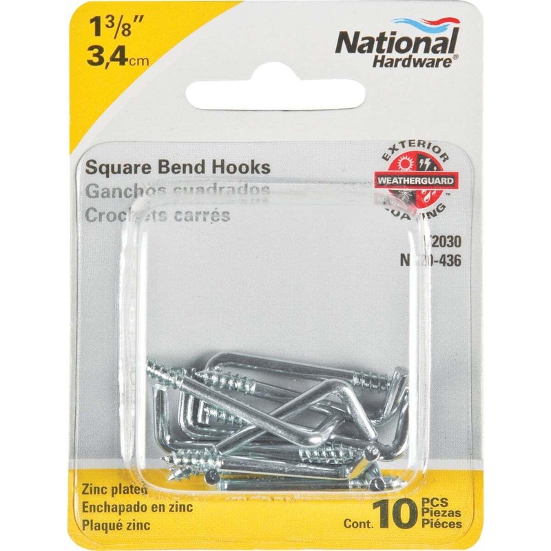 NATIONAL/SPECTRUM BRANDS HHI N120-436 Number 112 Screw Hook, 10-Pack