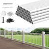 CKE 50 Pack 32" White Round Aluminum Balusters, White Aluminum