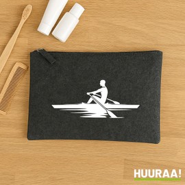 Huuraa Toiletry Bag Rowing Gift 1 Litre Charcoal Felt Rowing Gift Idea