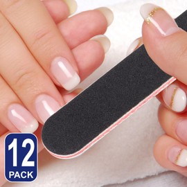 Nail Files Buffers Set 100/180 Grit Double Sided Emery File Buffer for Acrylic Nails Professional Manicure Tools Kit Art Care Pedicure Boards Doubled Sides Fingernail Tool Filer Home Salon Use 12X