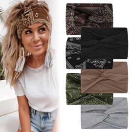 Pack of 6 Women's Hair Bands, Elastic Headband, Women's Wide Soft Headband Sports for Yoga, Cosmetics, Sports, Hair Accessories, Fitness