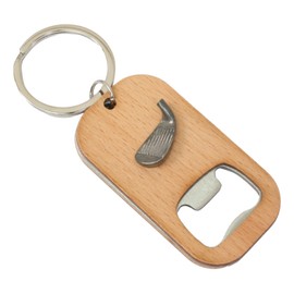 Golf Club Head Keyring Bottle Opener Wooden Stainless Steel Key Chain Gift 460