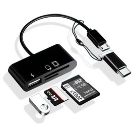 SD Card Reader USB C SD Card Reader, 3-in-1 Lightning Card Reader Camera Card Reader Adapter, Plug & Play, SD Card Adapter