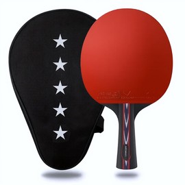 Professional Table Tennis Bat 5 Stars - Advanced Performance Pro with 5-Layer Structure - Offensive Rubber - ITTF Approved - High Speed, Spin and Control for Experienced Players