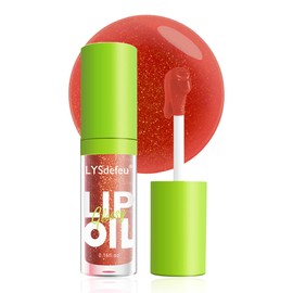 LYSdefeu Lip Oil Lip Glaze-1Pcs Hydrating Red Lip Glow Oil,Shiny Transparent Tint Lip Gloss Plumping,Long Lasting Non-sticky Clear Glow Reviver Lip Care,Christmas Oil Makeup Gift for Women Girl-06#