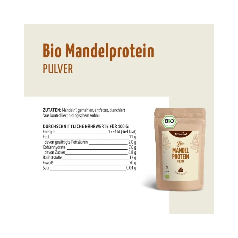 Organic Almond Protein Powder 250 g | Protein and Fibre