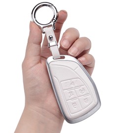 for Chevy Key Fob Cover,Zinc Alloy Key Cover Compatible with 2021 2022 2023 Chevy Suburban Silverado Tahoe GMC Yukon Sierra 1500 Buick Key Shell Accessories