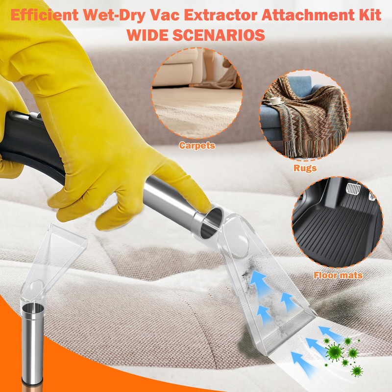 SplashPower Universal Fit All Shop Vacs Extractor Attachment Kit Wet/Dry