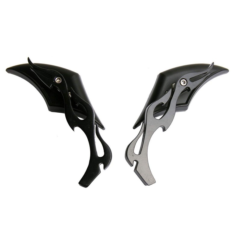 MotorToGo Black Diamond Motorcycle Cruiser Chopper Mirrors for 2007 Yamaha