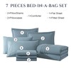 Monbix Full Comforter Set - 7 Pieces Dusty Blue Bed