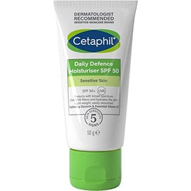 Cetaphil Daily Defence Face Moisturiser, SPF 50+ Day Cream With Glycerin, 50g, Sunscreen For All Skin Types (Packaging May Vary)