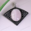 1pc Tribal Style Oval Rose Crystal Quartz GIFT Pendant (WITH