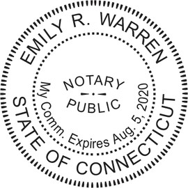 MaxMark Round Notary Pre-Inked Stamp for State of Connecticut