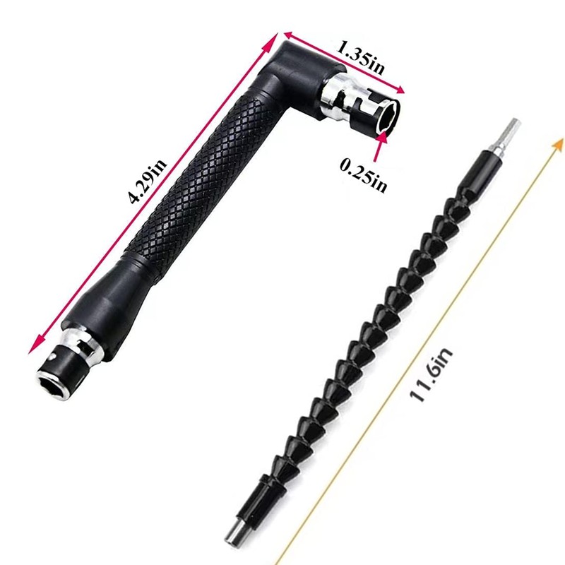 11.7in Flexible Screwdriver Bit Extension Kit - 10pc Set with