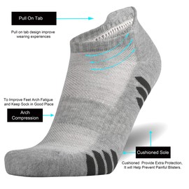 ONKE No Show Socks Mesh Ventilating Comfort Fit Performance Tab with Moisture Wicking Unisex for Women and Men 6 Pairs