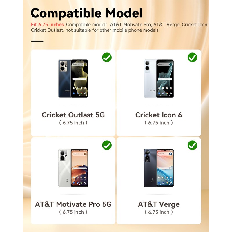 (Fit for 4 Models) for Cricket Outlast 5G (Sn509c) and
