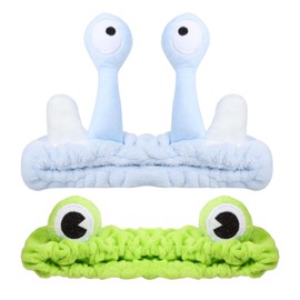 Miroksh Frog Eye Face Wash Headband Women Girls Snail Spa Hair Band Soft Coral Fleece Headwraps Kids Cute Creative Cartoon Costume Cosplay Party Accessories