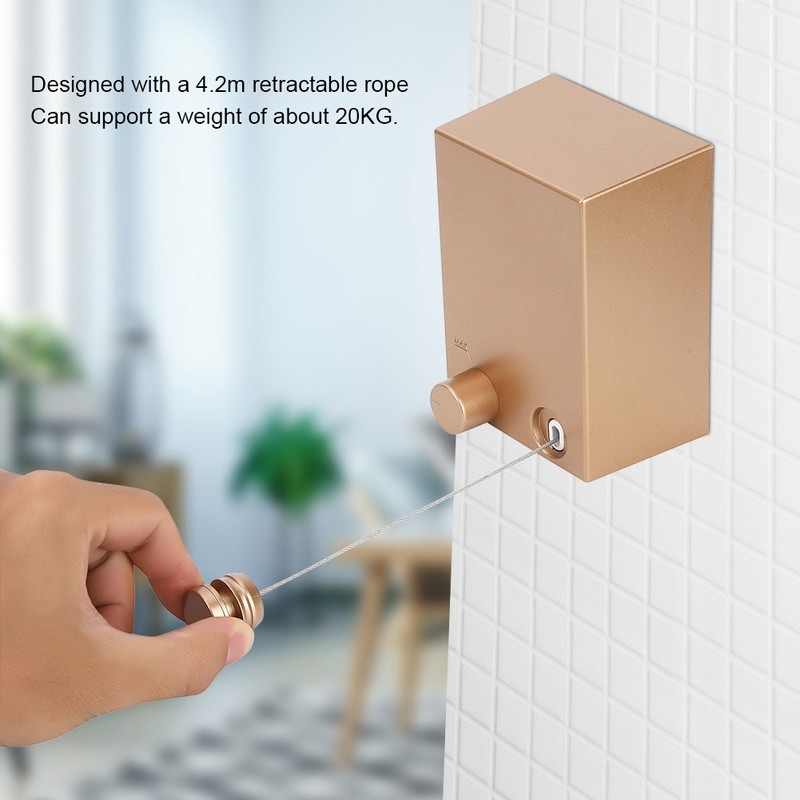 Indoor Outdoor Stainless Steel Retractable Clothesline Laundry Drying Rope for