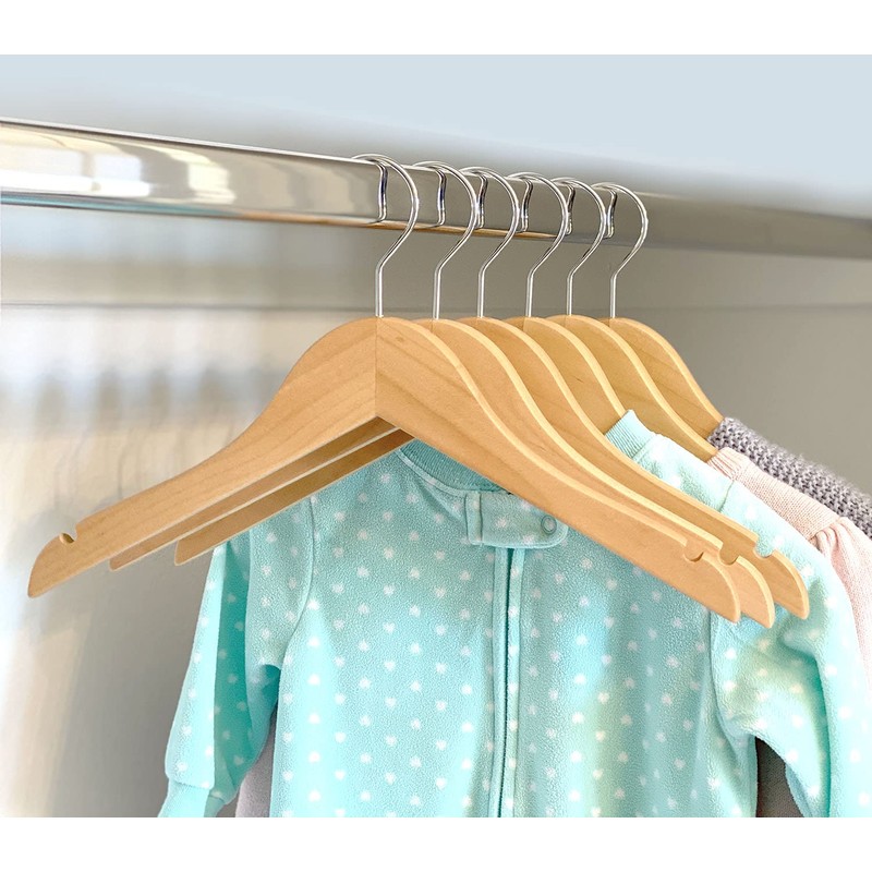 Kids Hangers (Natural Wood, Baby/Toddler Hangers NB-4T)