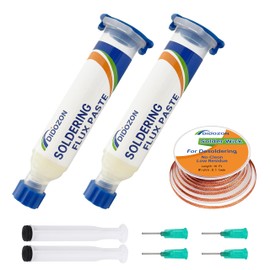 No Clean Soldering Flux Paste & Solder Wick, Solder Flux for Electronics Soldering (2x10cc), Solder Removal Kit for Desoldering