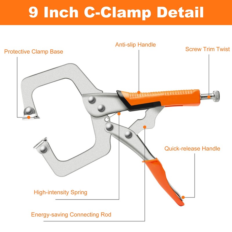 Pocket Hole Jig System Kit, Pocket Screw Jig with 11