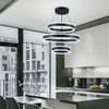 O'NEELDY Modern LED Chandeliers Adjustable Hanging Black Pendant Light Fixture