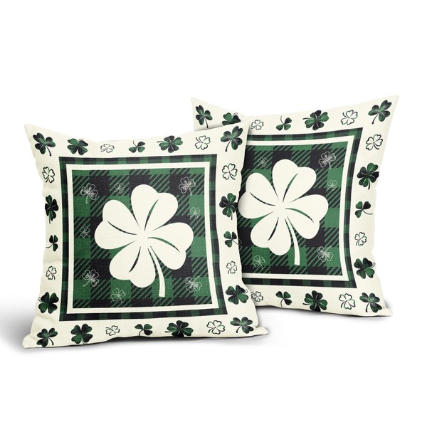 Evlaschin St Patrick Pillow Covers Set of 2 Lucky Clover