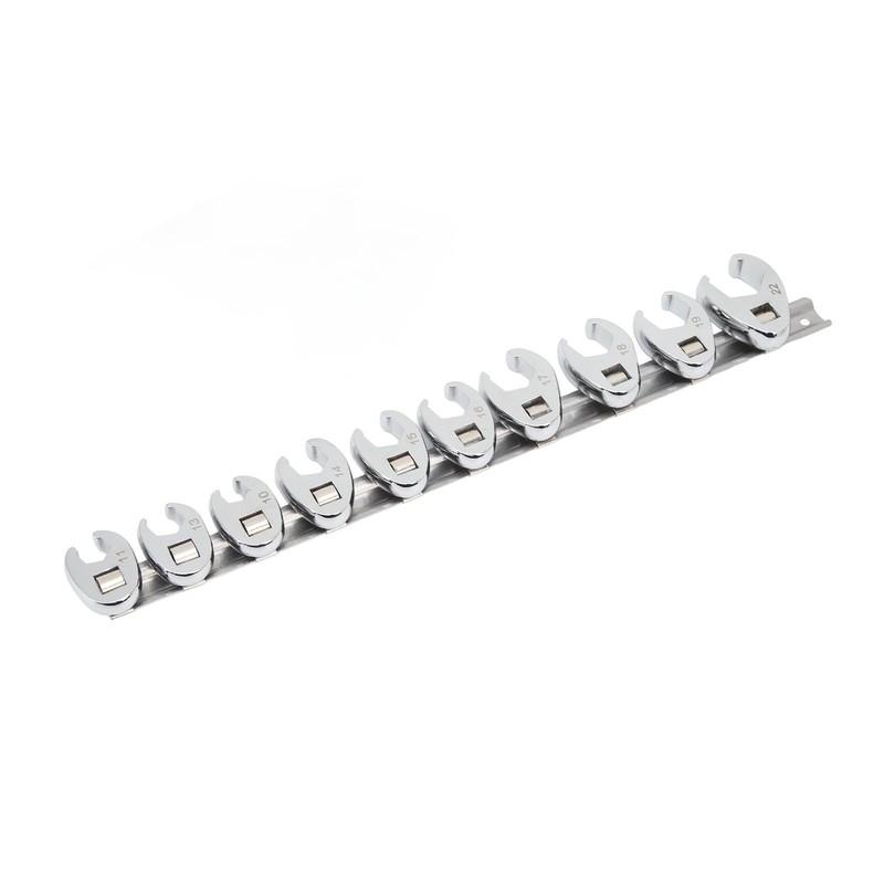 10pcs Crows Foot Wrench Set 10mm to 22mm Sizes Metric