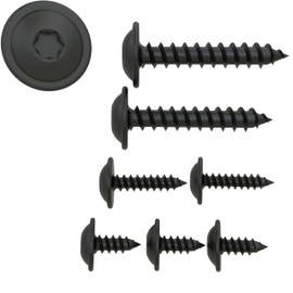 Auprotec Tapping Screws, Flat Head, with Disc, Torx, Black, Galvanised, DIN 7049