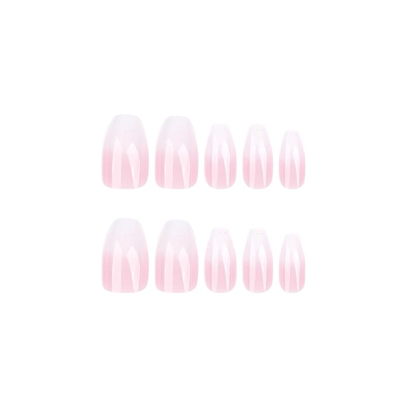 RikView Uñas Postizas Blancas Y Rosas De Tamaño Mediano, Estilo