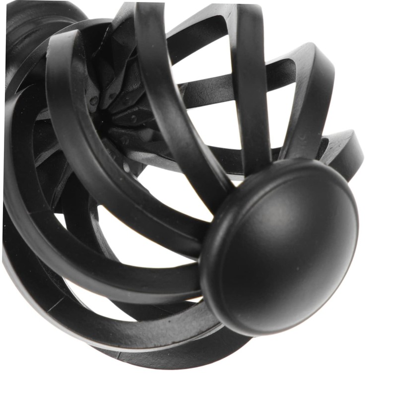 GRIRIW 4sets Curtain Rod Ends White Caps Gunmetal Black Urn