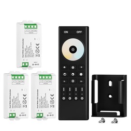 BTF-LIGHTING RF 2.4GHz Wireless Remote RC02RFB &3PCS C02RF Tuya Controller Kit 4 Zone Group Control PWM CCT(+ CW WW) 3pin 5050SMD FCOB COB Dual White LED Strip DC5V DC12V DC24V