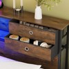 GiftGo King Size Headboard with 4 Fabric Storage Drawers Charging