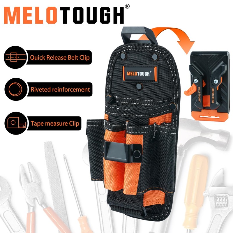 MELOTOUGH 7-Pocket Technician Pouch-Small Pocket Tool Belt Pouch with Belt