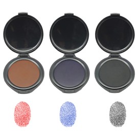 3pcs Ink Pad, Fingerprint Ink Pad, Stamp Pad, Finger Print Ink Pads, Fingerprint Stamp Pad for Office, Bank, Security, Law Enforcement, Easy to Use（Red, Black, Blue）