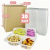 LACEEZEN 20Pack Reusable Snack Containers with Lids, Two Compartment Condiment
