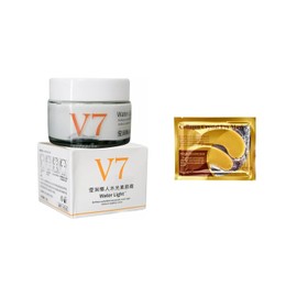 DRESC STORE - V7 Water Light Crema Hidratante Profunda + 1 Par De Mascarilla De Colageno Para Ojos Con Base De Oro, Fórmula Tonificante,...