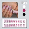24Pcs Summer Press on Nails Medium Square Fake Nails Pink