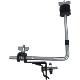 TUOREN Cymbal Boom Arm with Bass Drum Hoop Mount Clamp, Cymbal Holder Clamp with L-Shaped Long Boom Attachment Cymbal L-Arm Rod Cymbal Mounting Clamp for Drum Set Extension Accessories