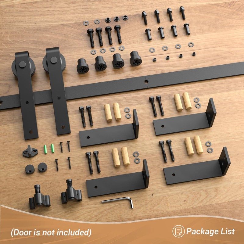 CCJH 6FT Ceiling Mount Bracket Sliding Barn Door Hardware Kit