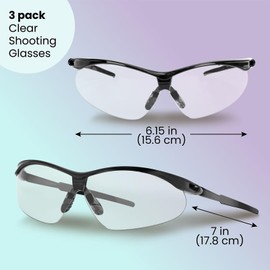 Aqulius Ballistic Protective Eyewear - Lightweight Shooting Range Glasses - Scratch-Resistant Lenses & Eye Protection for Shooting - Unisex Fit & Range Eye Protection - 3-Pack, Black/Clear