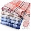 6-Piece Men's Plaid and Striped Handkerchief Set – Classic Polyester-Cotton