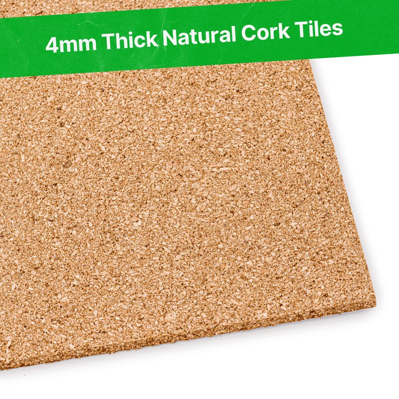 Treefloor Natural Plain Cork Tiles - 300mm x 300mm x