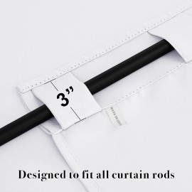 RYB HOME White Curtains Drapes - Room Darkening Window Curtains Thermal