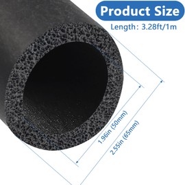 Storystore Pipe Insulation Foam Tube-2 inch ID Foam Tubing Black Pipe Insulation Foam for Guitar Stand, AC Unit, Exercise Machine Handle(2" ID x0.3 TK-3.3 Ft)