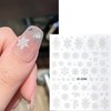 Snowflake Nail Art Stickers White Embossed Snowflake Nail Decals 3D