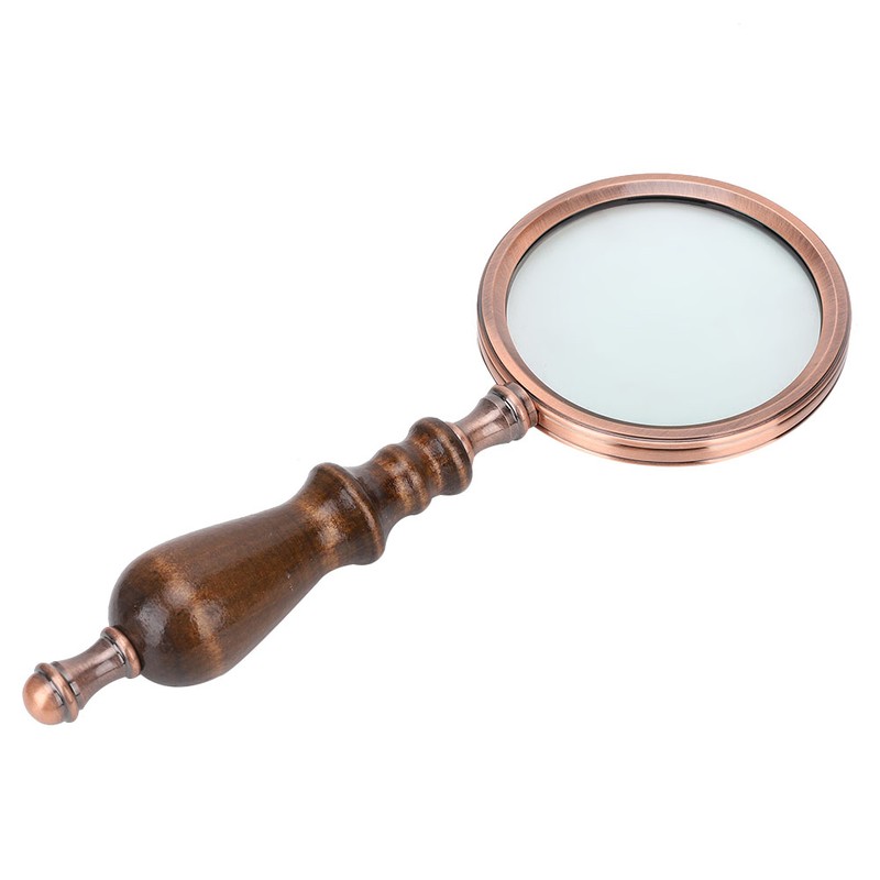 10X Handheld Detachable Wooden Handle Reading Inspection Magnifier Magnifying Glass