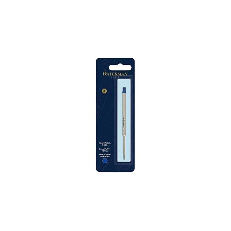 Waterman S0944490 Ballpoint Pen Refill, Medium - Blue Ink